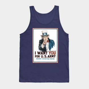 Vintage Patriotic Uncle Sam I Want YOU for US Army WWI Recruiting Poster Art Tank Top